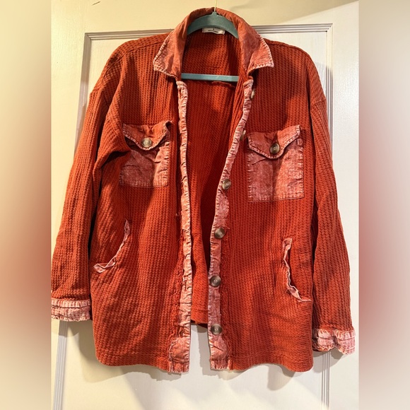 Zenana Washed Ribbed Shacket - Picture 1 of 5